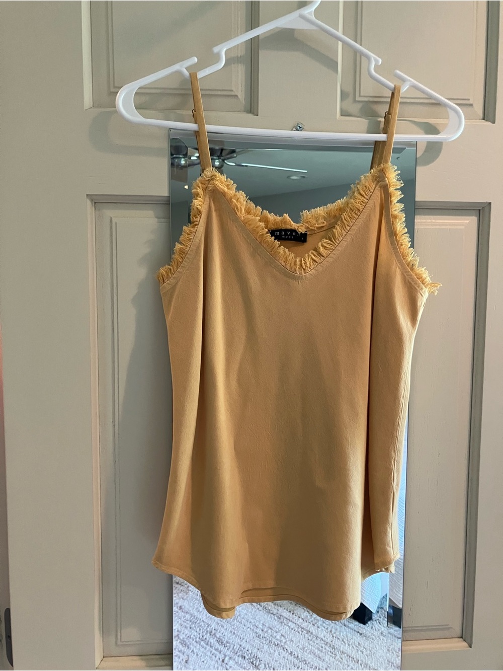 Maven West Yellow Fringe-Trim Camisole